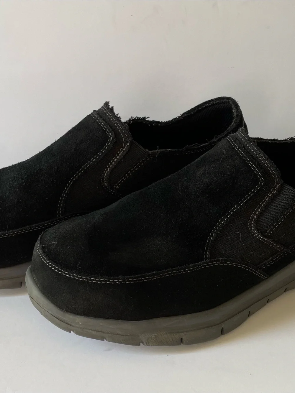 Hytest Men’s Slip On Comfortable Work Safety Shoes Black Suede Size 10.5 M
